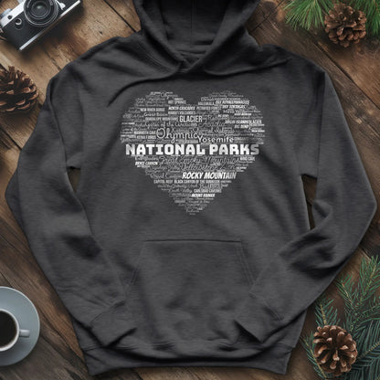 National Parks Word Art Heart Hoodie