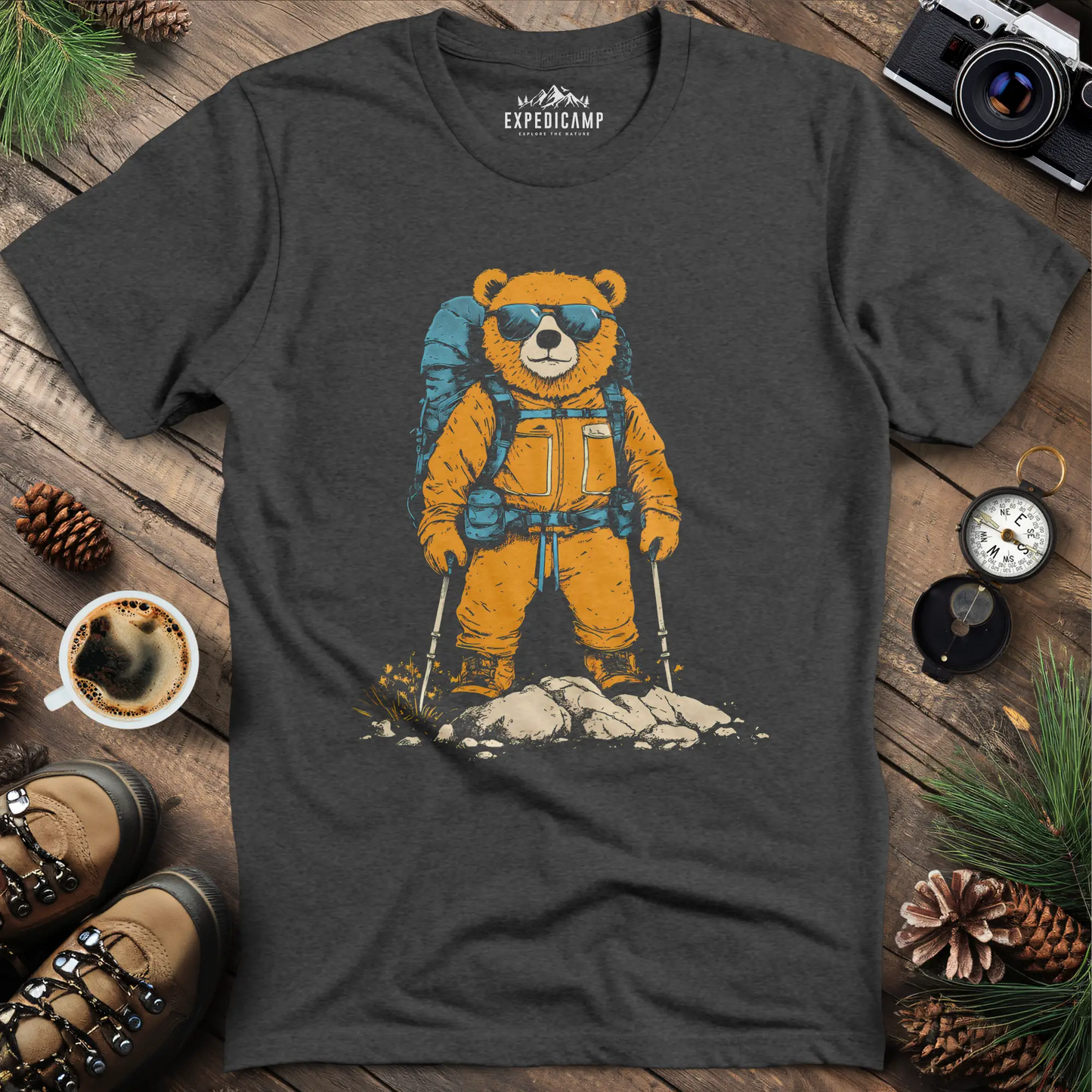 Backpacking Bear T-Shirt – Cool Hiking Bear Adventure Design