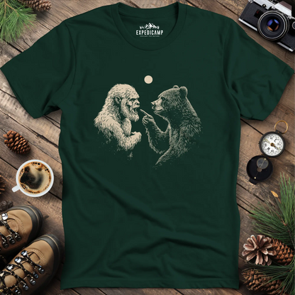 Bear and Bigfoot Argument T-Shirt – Wilderness Debate