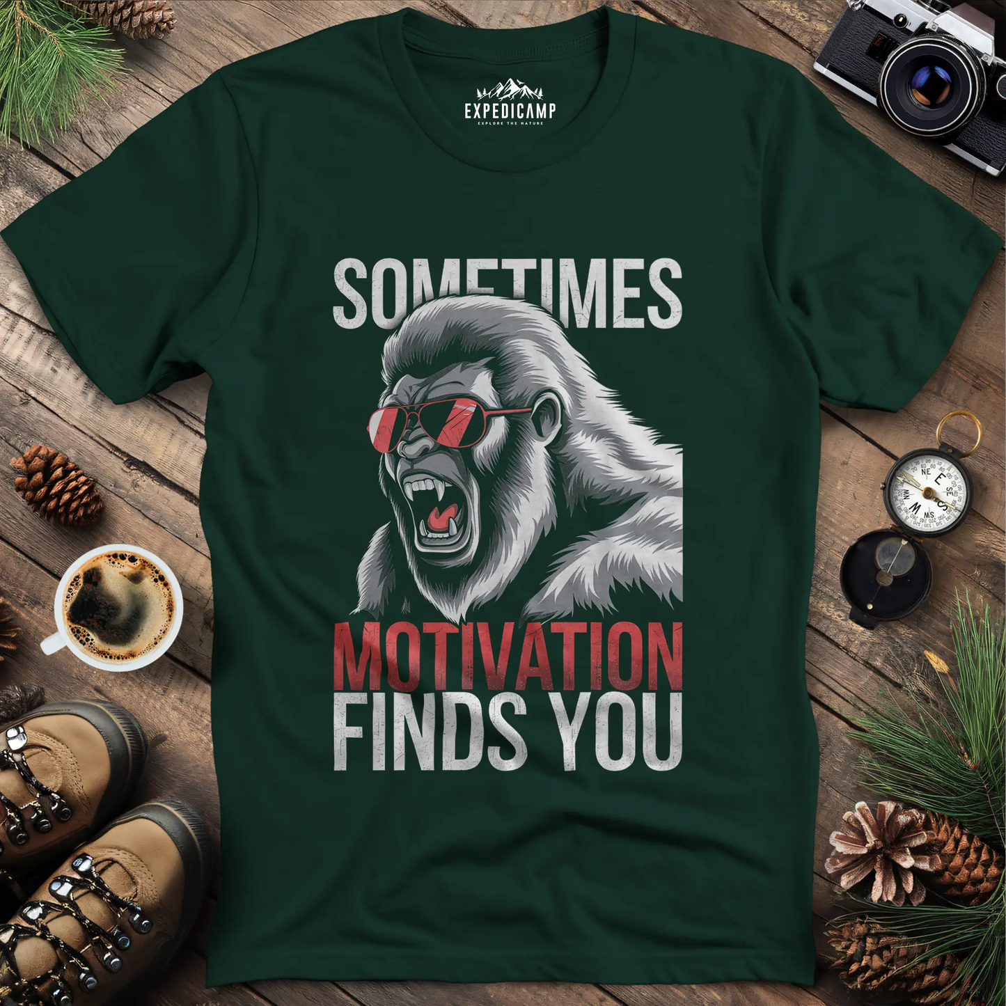 Sometimes Motivation Finds You - Bigfoot Roar T-Shirt