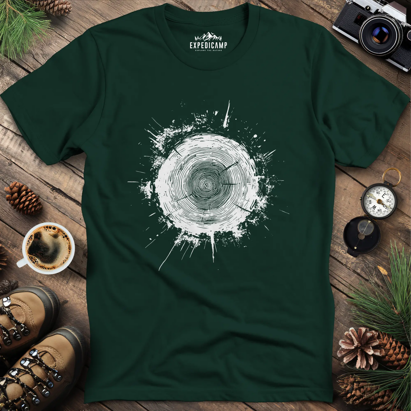 Tree Stump Cross-Section Art T-Shirt