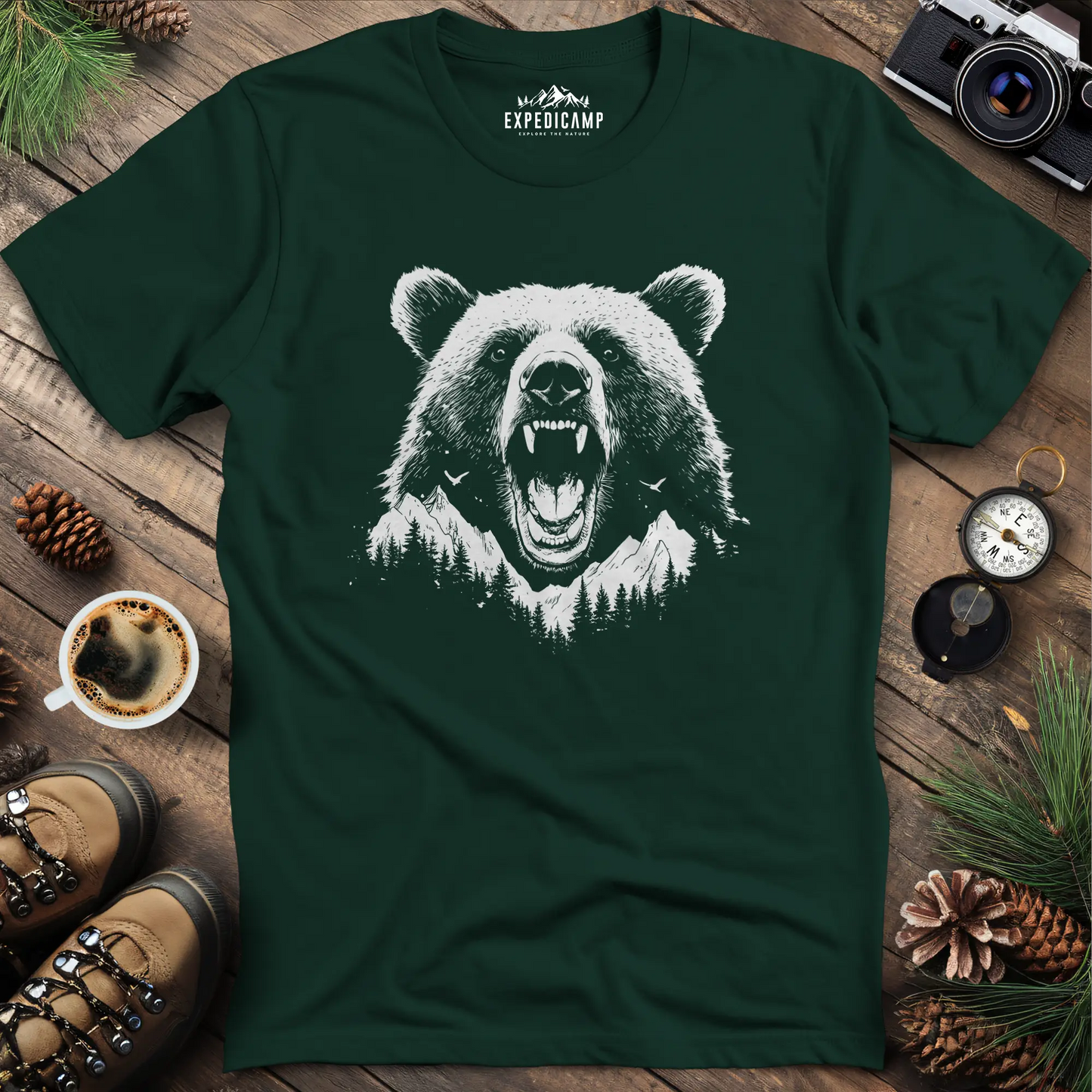 Mountain Roaring Bear T-Shirt – Power of the Wilderness