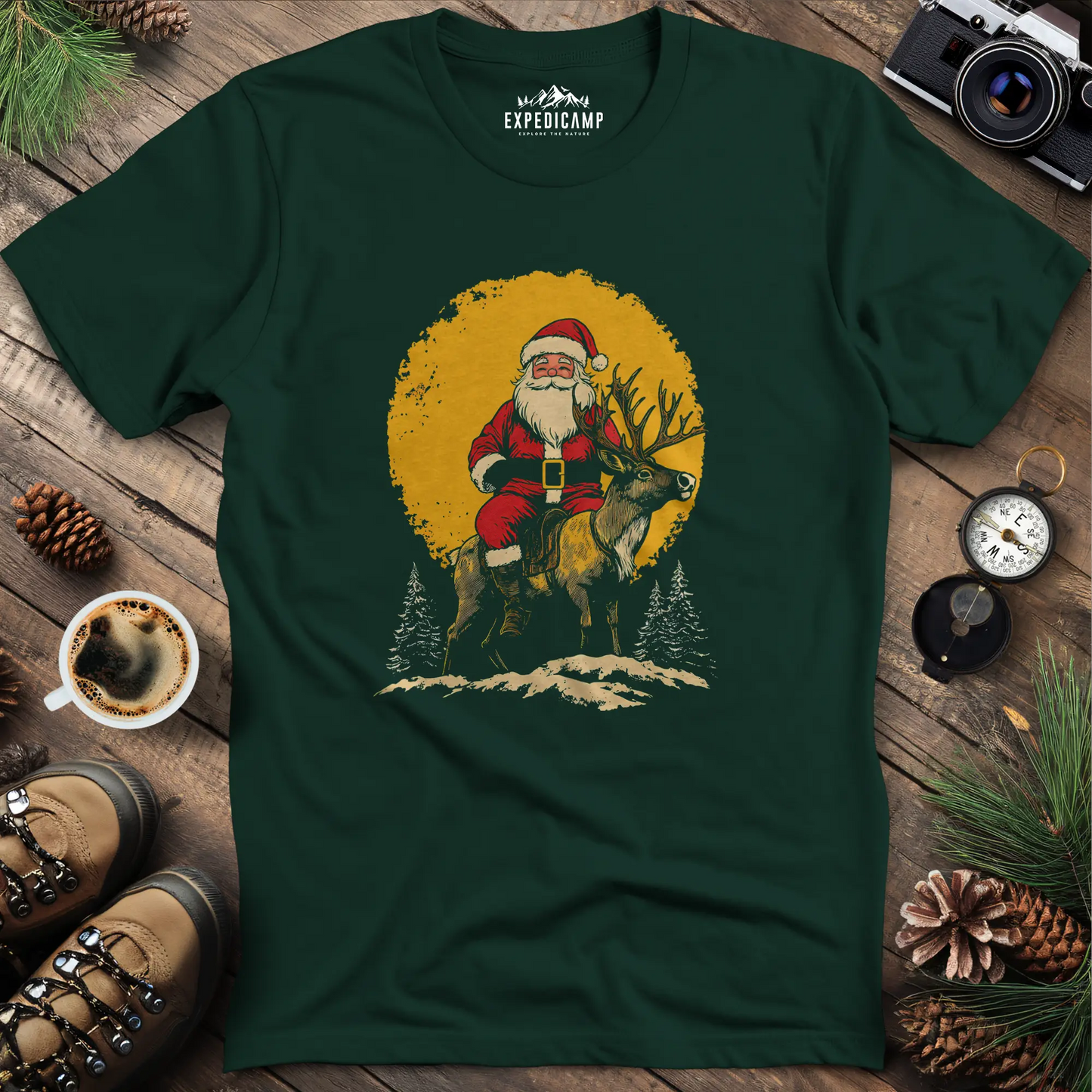 Santa Riding Reindeer T-Shirt