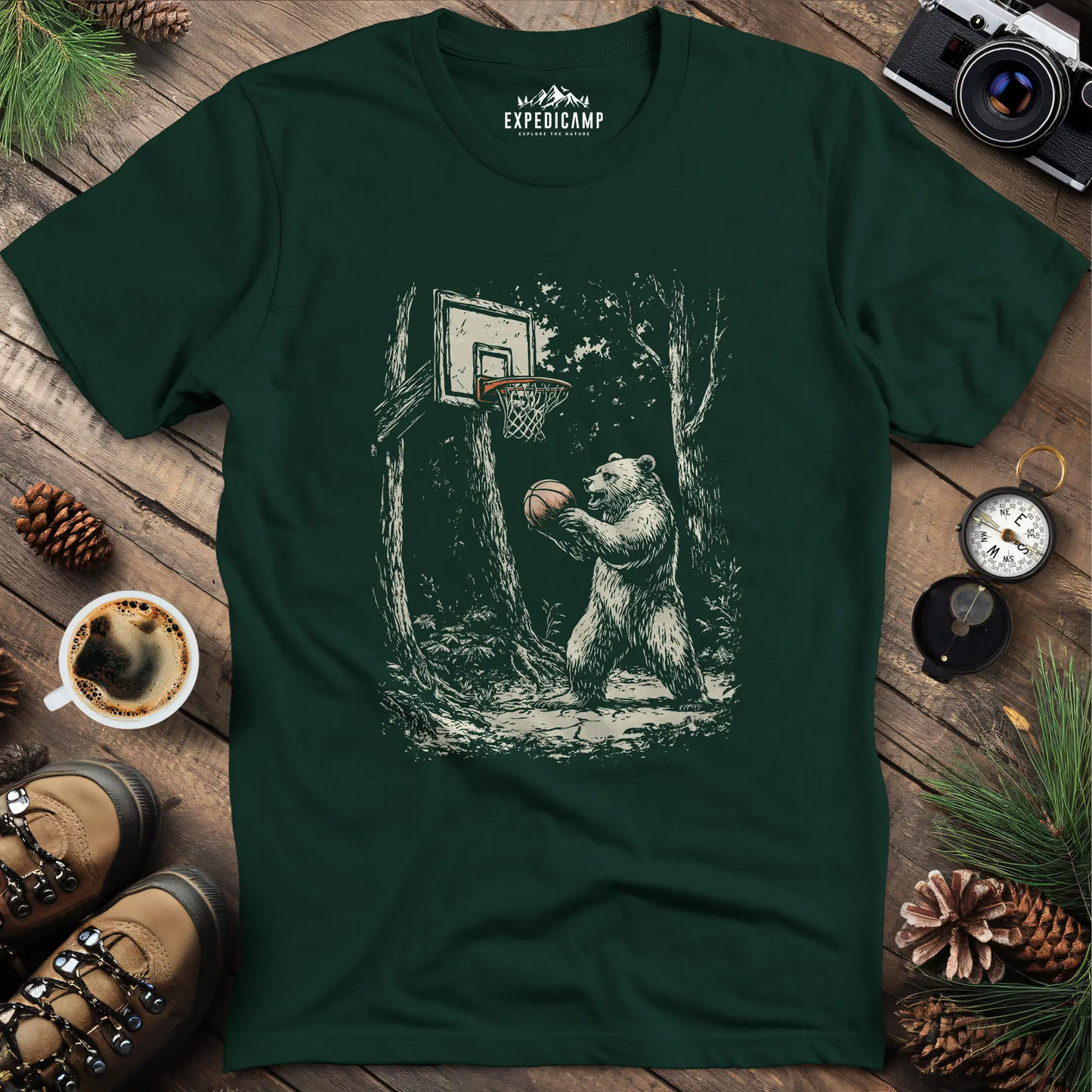 Basketball Bear T-Shirt for Nature and Sports Lovers