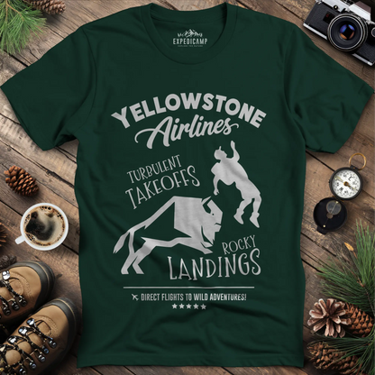 Yellowstone Airlines T-Shirt - Turbulent Takeoffs & Rocky Landings