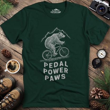 Pedal Power Paws T-Shirt – Cycling Bear Adventure