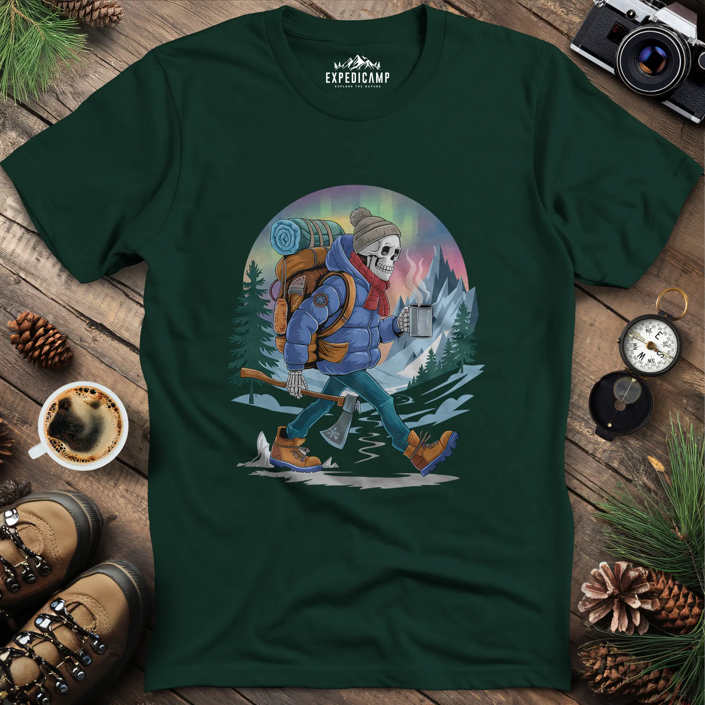 Aurora Skeleton Hiker T-Shirt