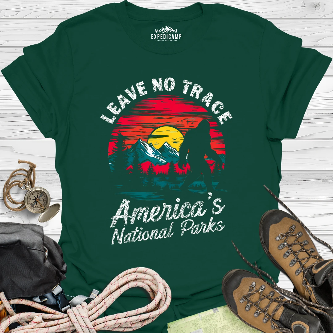 Bigfoot Leave No Trace America's National Parks T-Shirt