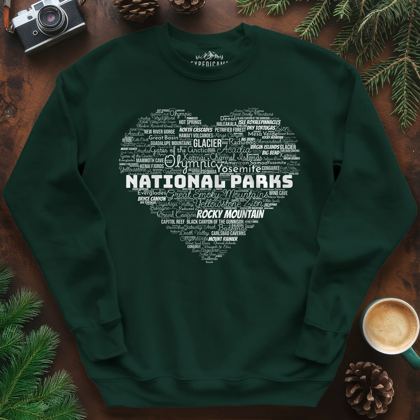 National Parks Word Art Heart Sweatshirt