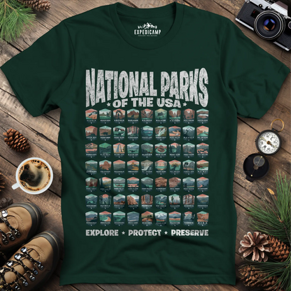 Explore All 63 National Parks of the USA T-Shirt