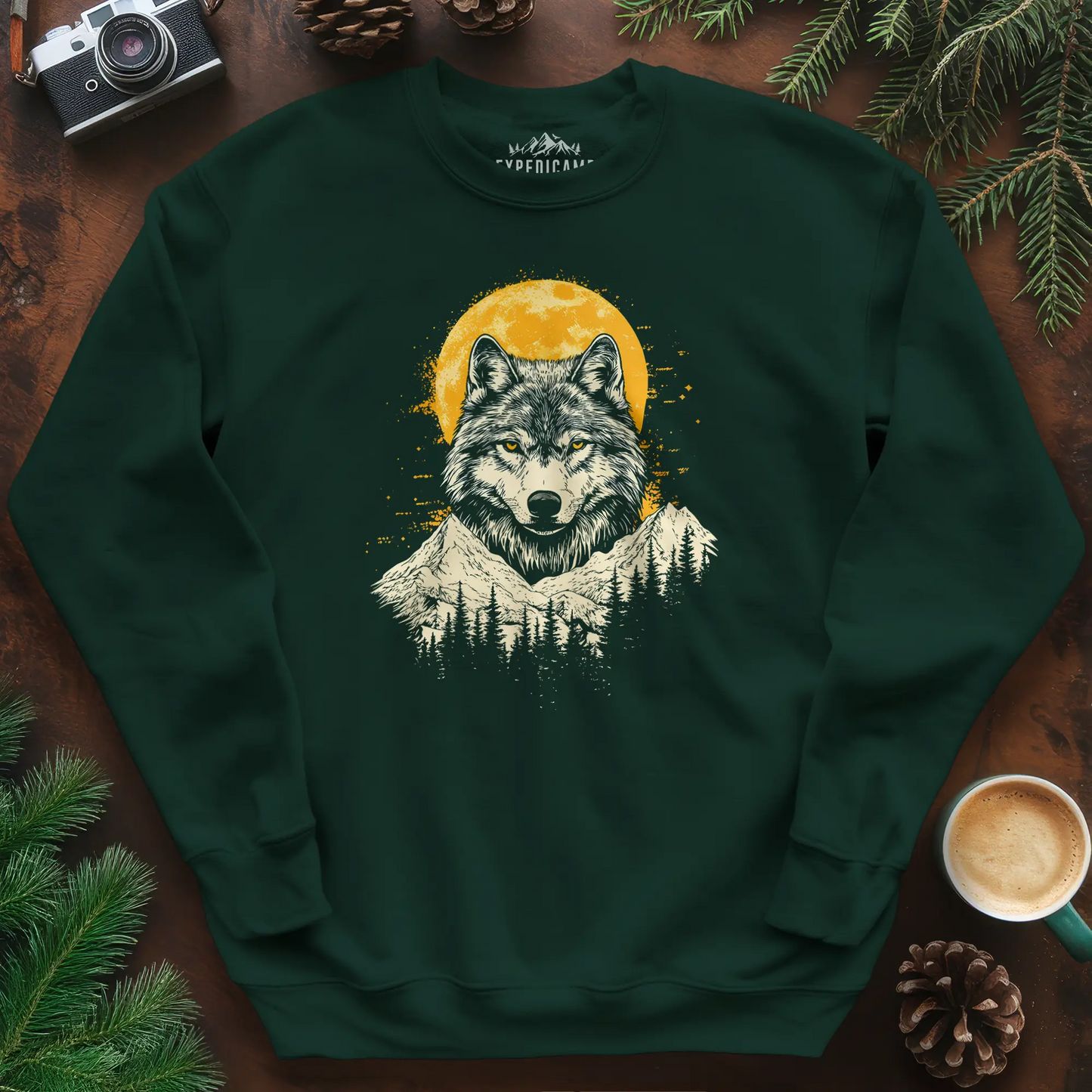 Golden Moon Wolf Sweatshirt