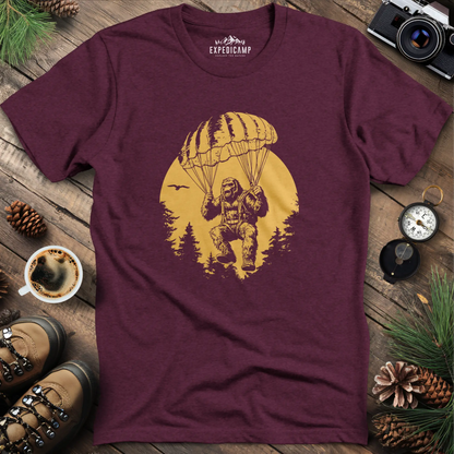 Parachuting Bigfoot T-Shirt – Funny Bigfoot Adventure Design