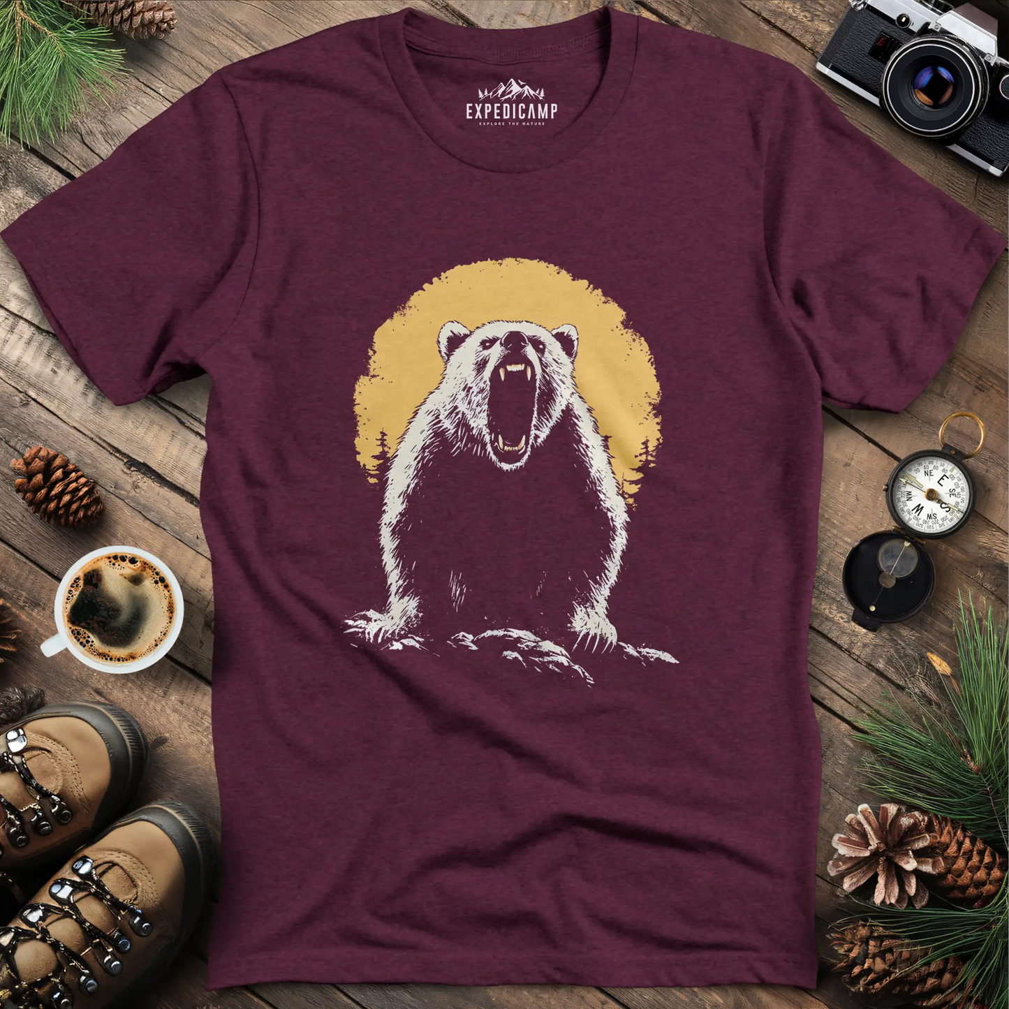 Roaring Grizzly Bear T-Shirt – Fierce Wilderness Beast Design