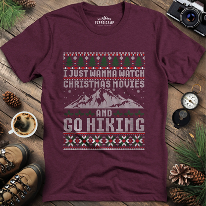 Christmas Movies and Hiking T-Shirt