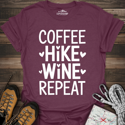 Coffee Hike Wine Repeat T-Shirt