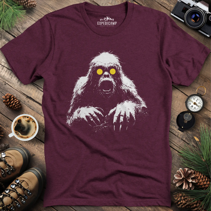 Bigfoot with Glowing Eyes T-Shirt – Mysterious Creature in the Dark