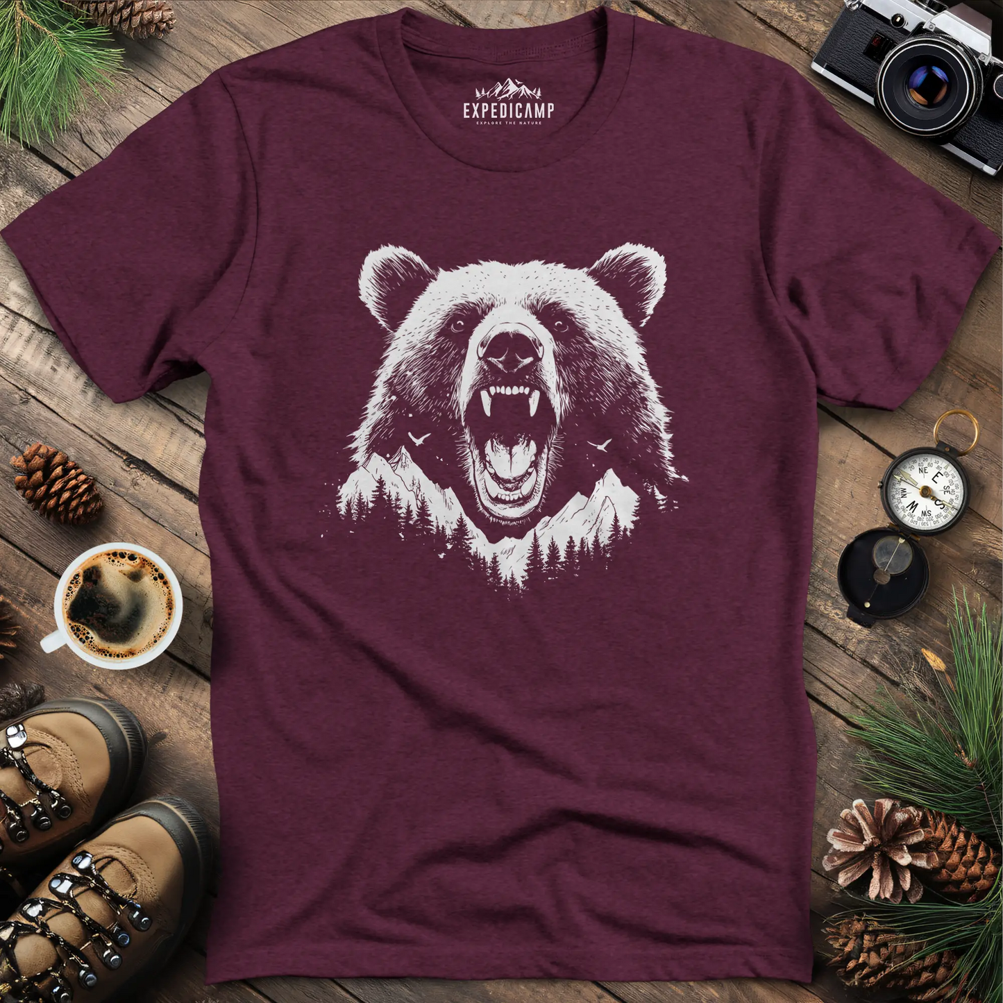 Mountain Roaring Bear T-Shirt – Power of the Wilderness