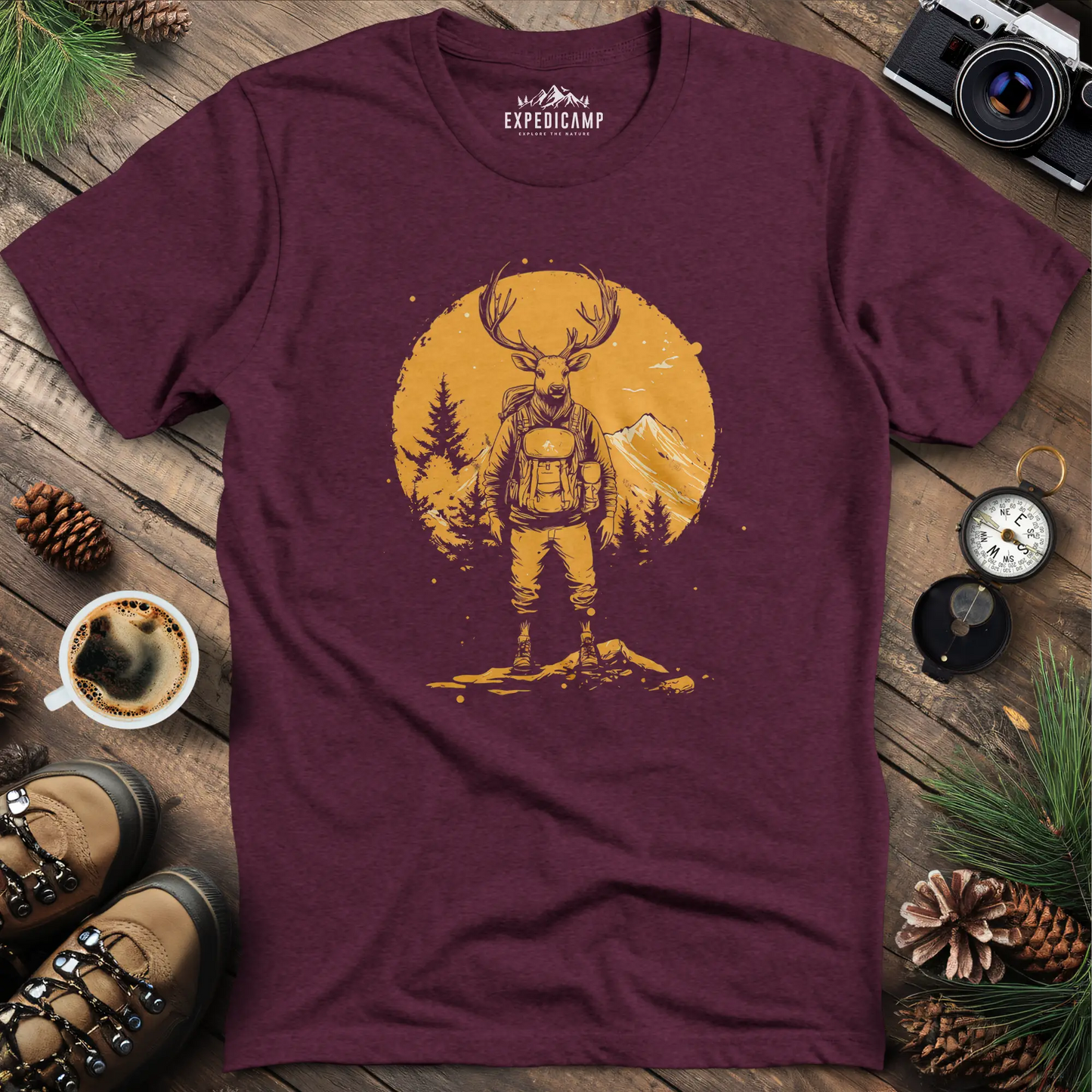 Deer Hiker T-Shirt – Graceful Adventurer