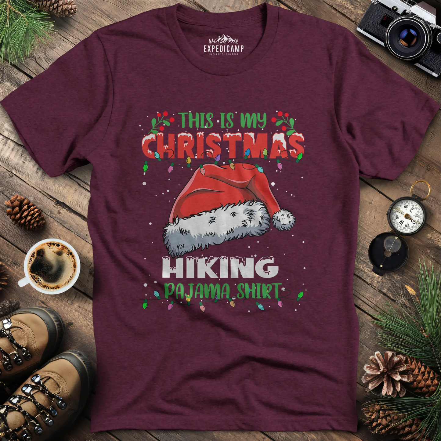 Christmas Hiking Pajama Shirt T-Shirt