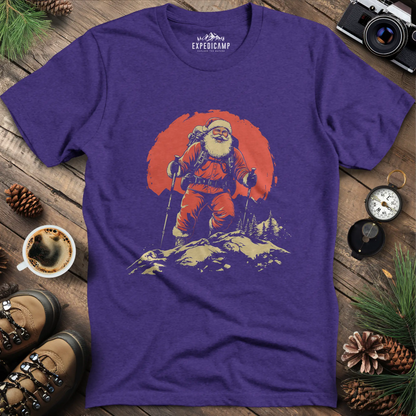 Santa Hiking T-Shirt - Festive Holiday Fun