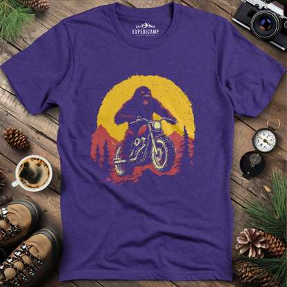 Bigfoot Riding Motorcycle T-Shirt – Bigfoot on the Open Road