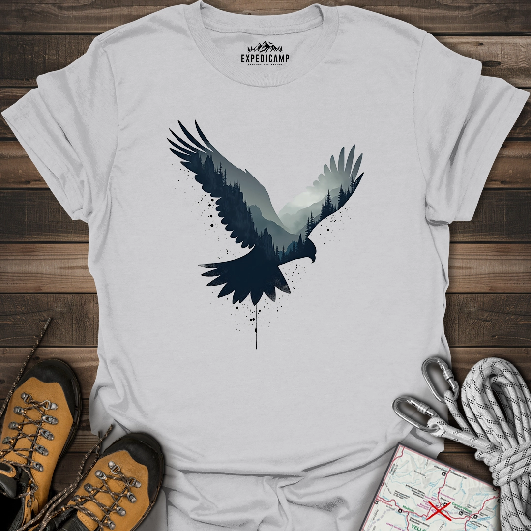 Majestic Falcon Forest Silhouette T-Shirt