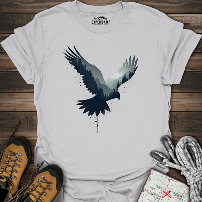 Majestic Falcon Forest Silhouette T-Shirt