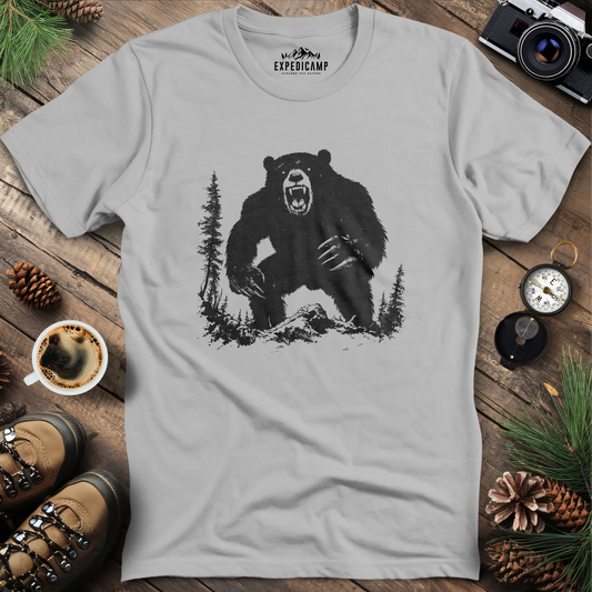 Roaring Grizzly Bear T-Shirt – Fierce Wilderness Predator Design