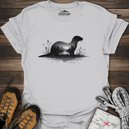 River Otter Forest Reflection T-Shirt