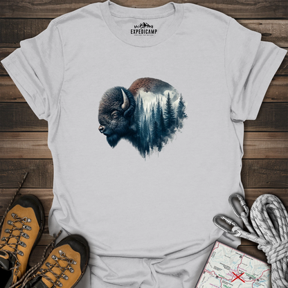 Double Exposure Bison T-Shirt