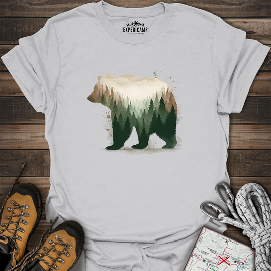 Double Exposure Forest Bear T-Shirt