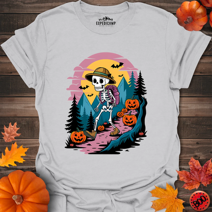 Skeleton Hiker Hike Forever T-Shirt