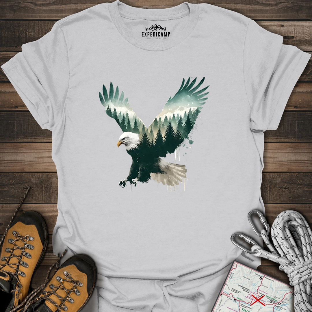 Double Exposure Eagle Forest T-Shirt