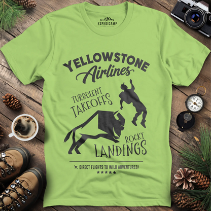 Yellowstone Airlines T-Shirt - Turbulent Takeoffs & Rocky Landings