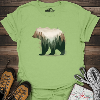 Double Exposure Forest Bear T-Shirt