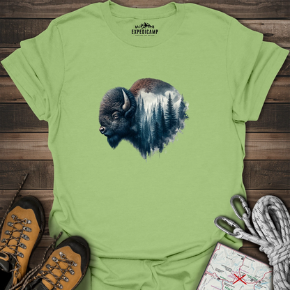 Double Exposure Bison T-Shirt