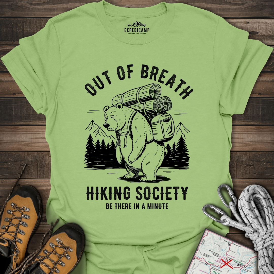 Out Of Breath Hiking Society Bear T-Shirt