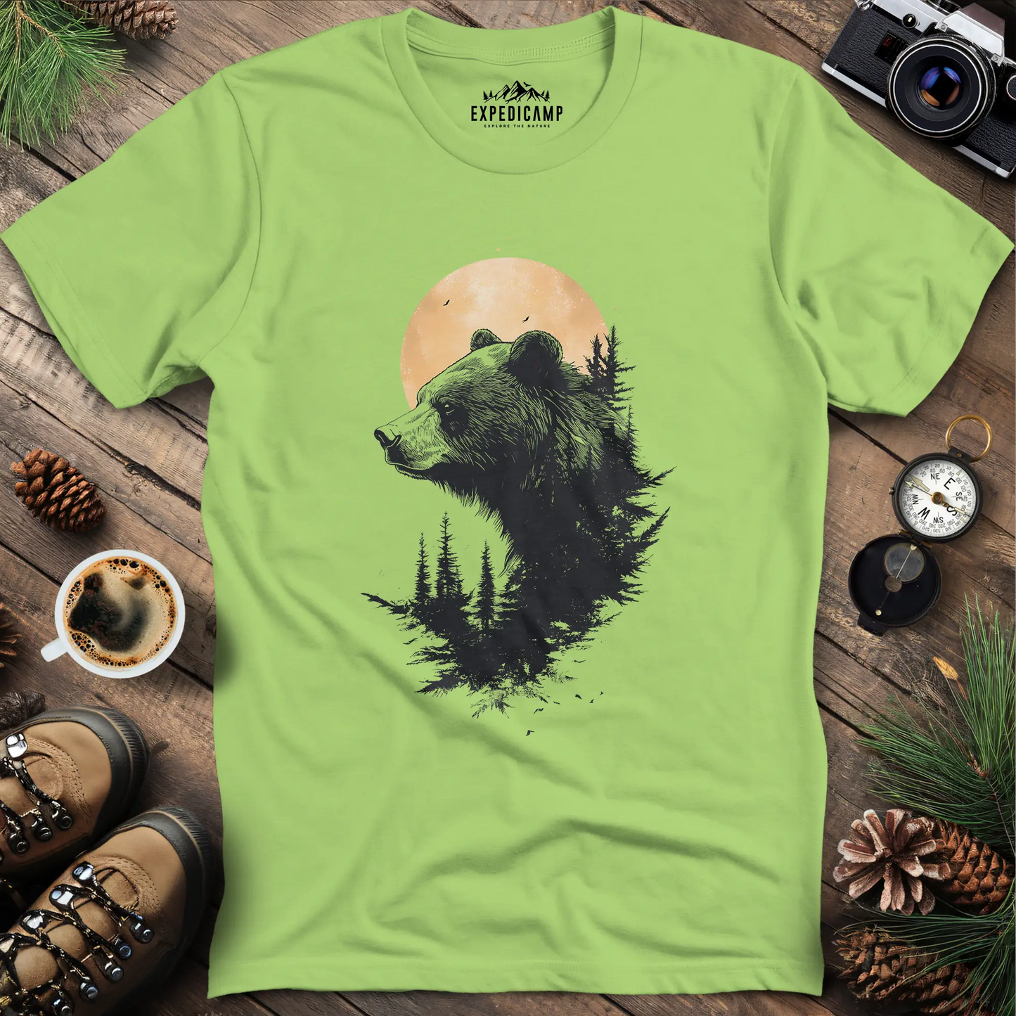 Moonlit Bear T-Shirt – Mystical Wilderness Design