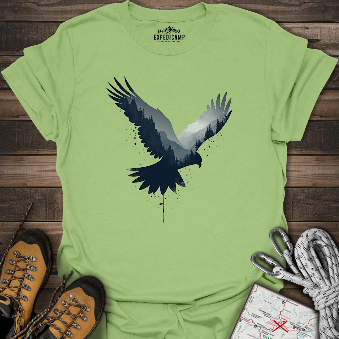 Majestic Falcon Forest Silhouette T-Shirt