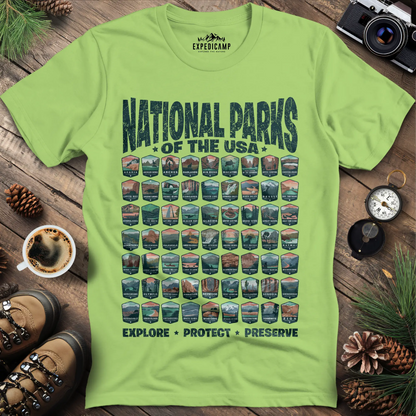 Explore All 63 National Parks of the USA T-Shirt