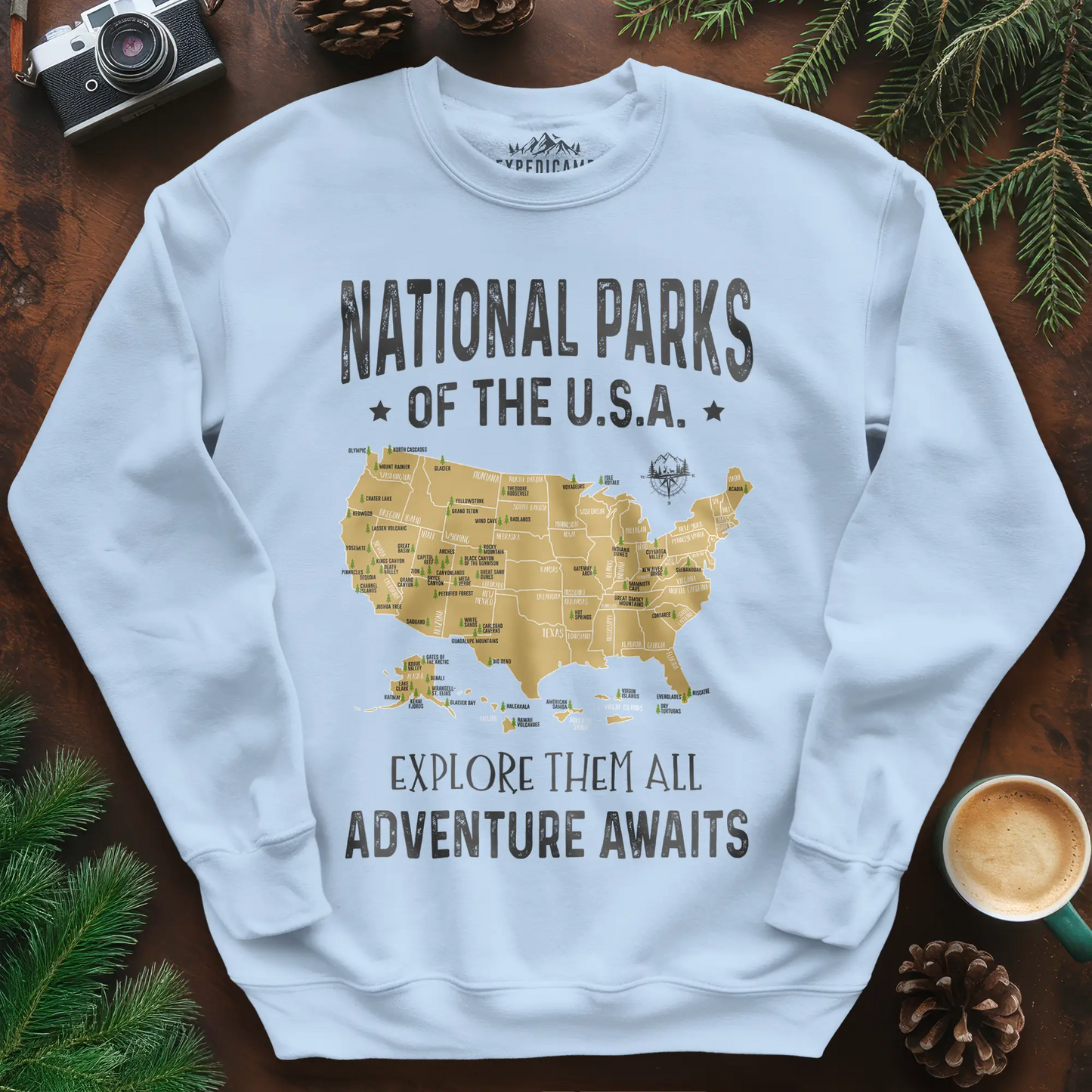 National Parks of the USA Map Sweatshirt – Explore Them All