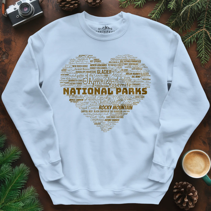 National Parks Word Art Heart Sweatshirt