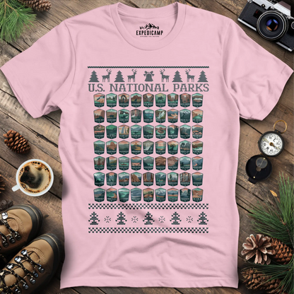 63 National Parks Christmas Ugly Sweater T-Shirt