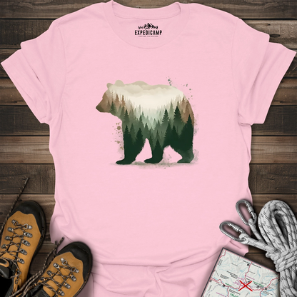 Double Exposure Forest Bear T-Shirt