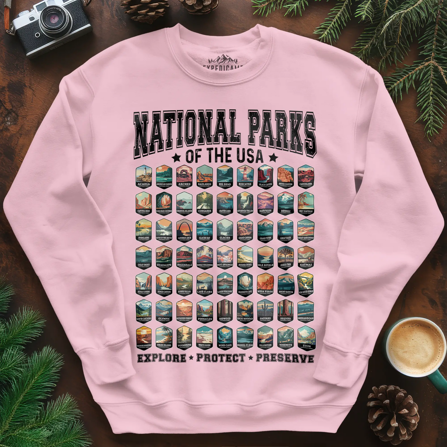 63 National Parks of the USA Sweatshirt | Explore, Protect, Preserve