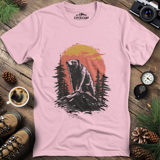 Bear at Sunset T-Shirt for Nature Enthusiasts