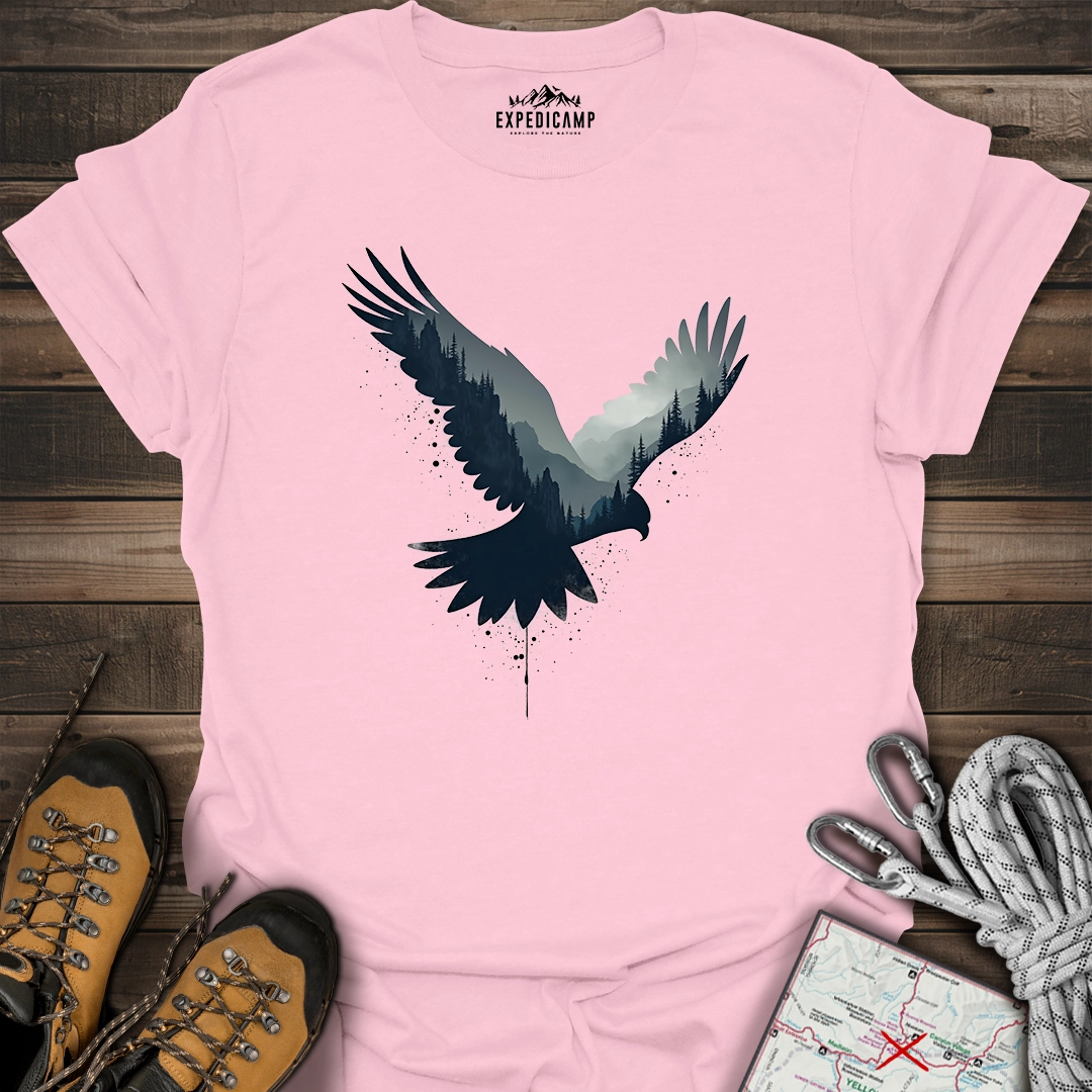 Majestic Falcon Forest Silhouette T-Shirt