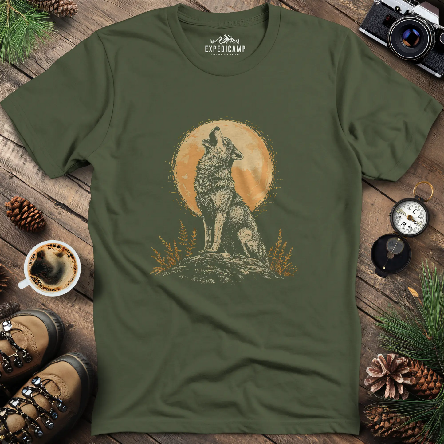 Howling Wolf Under the Moon T-Shirt