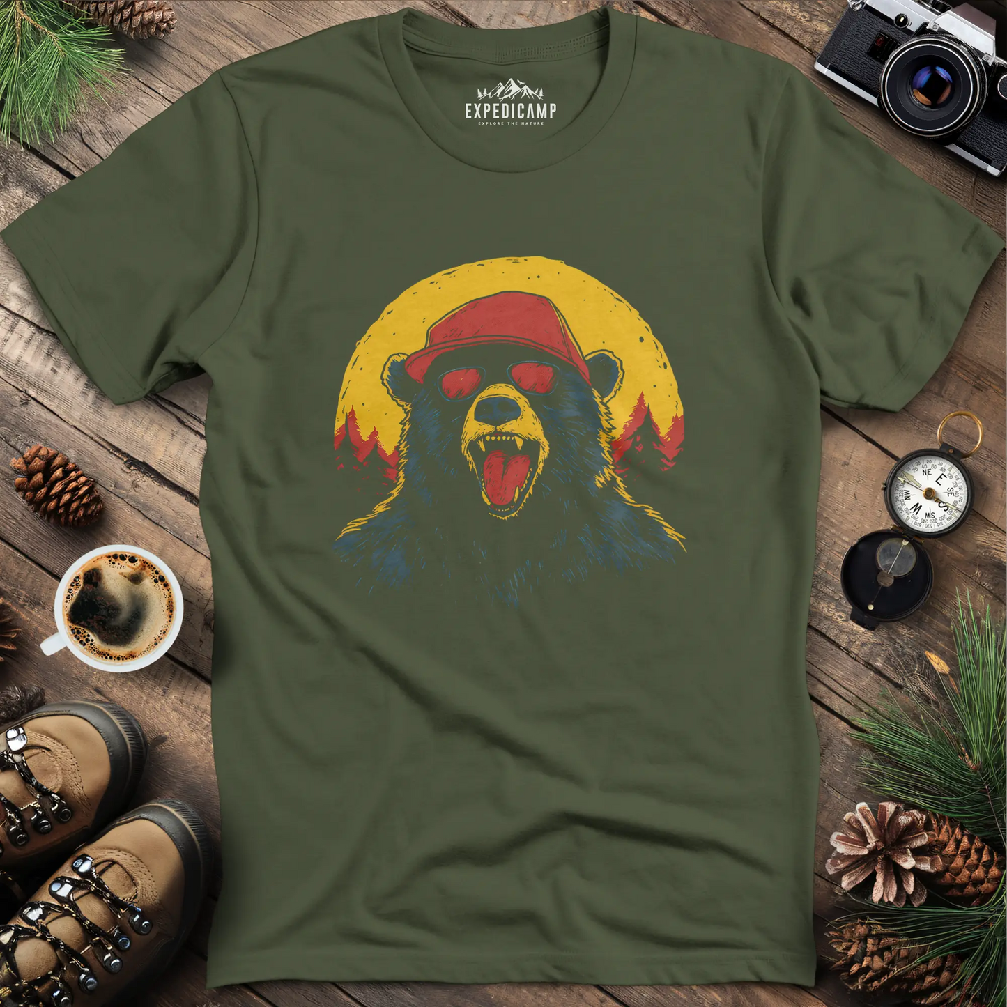 Sunglasses Bear T-Shirt – Cool Bear in the Wild Design