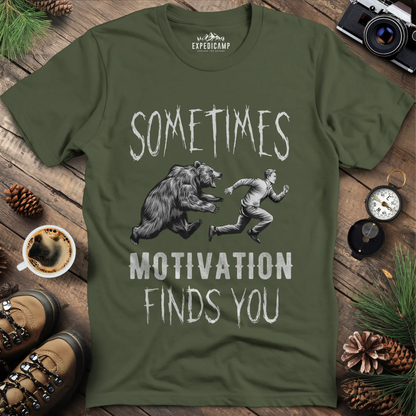 Sometimes Motivation Finds You - Hiker's Run T-Shirt